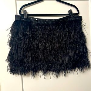 Ostrich feather mini skirt